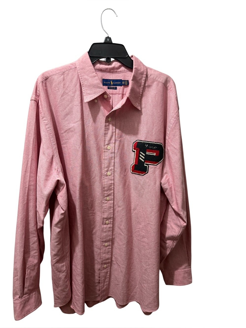 Polo Ralph Lauren Long Sleeve Pink P Patch Oxford Button Down Size 2XB BIG